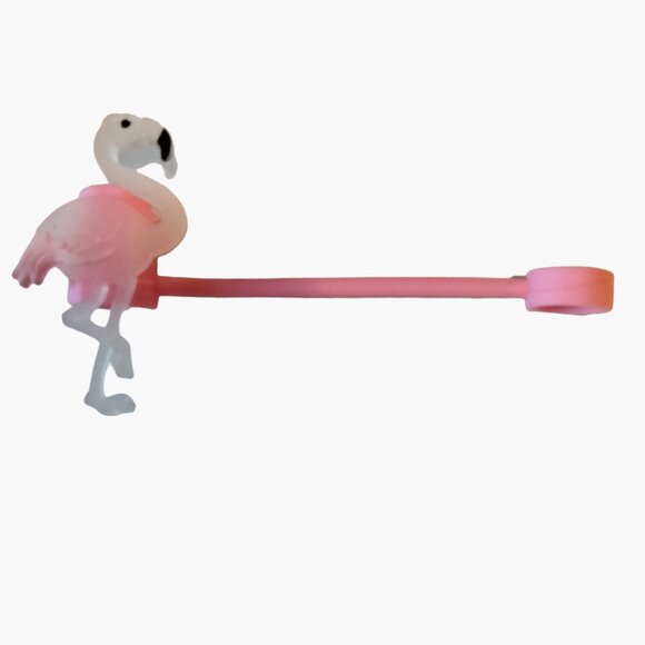 Straw Caps Flamingo Silicone Charms Lot 3 - Picture 5 of 11